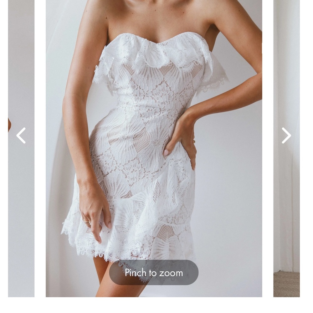 SEPTEMBER LACE MINI DRESS WHITE - Picture 1 of 5